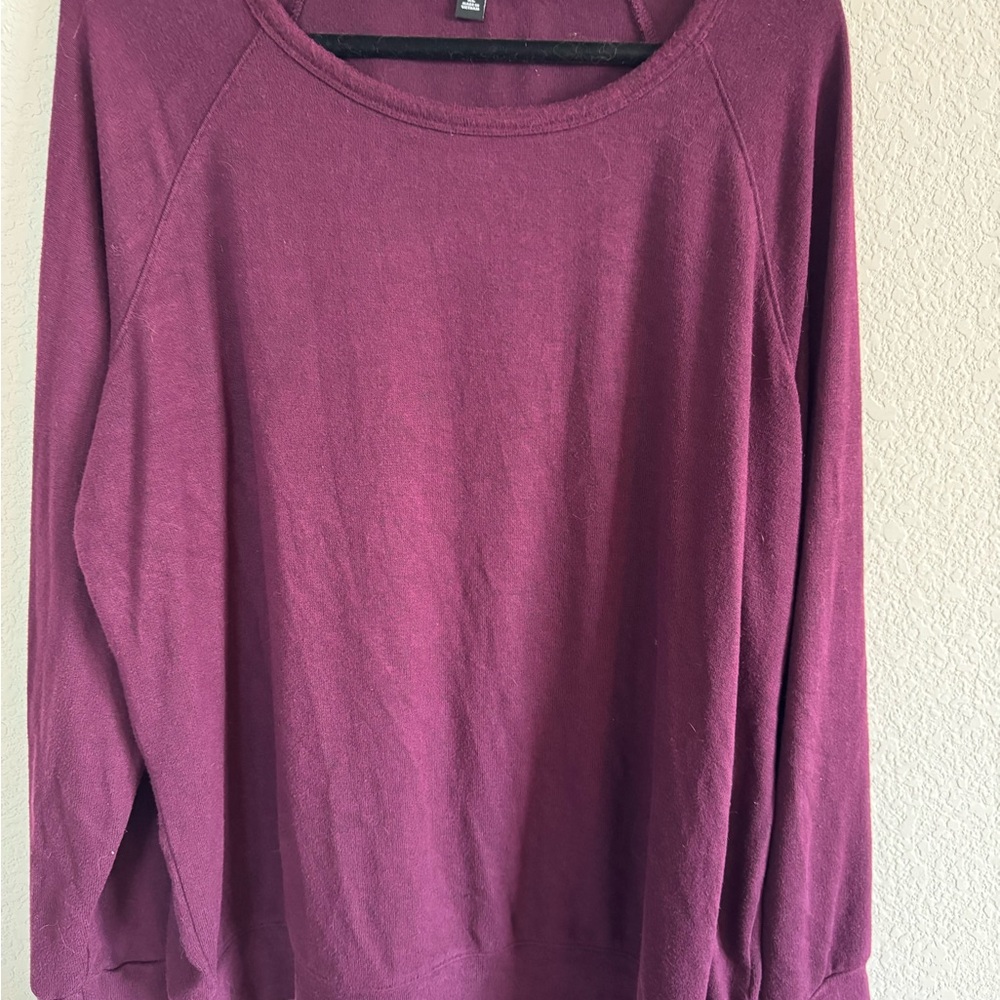 Buffalo David Bitton Purple Sweatshirt with Round Neckline